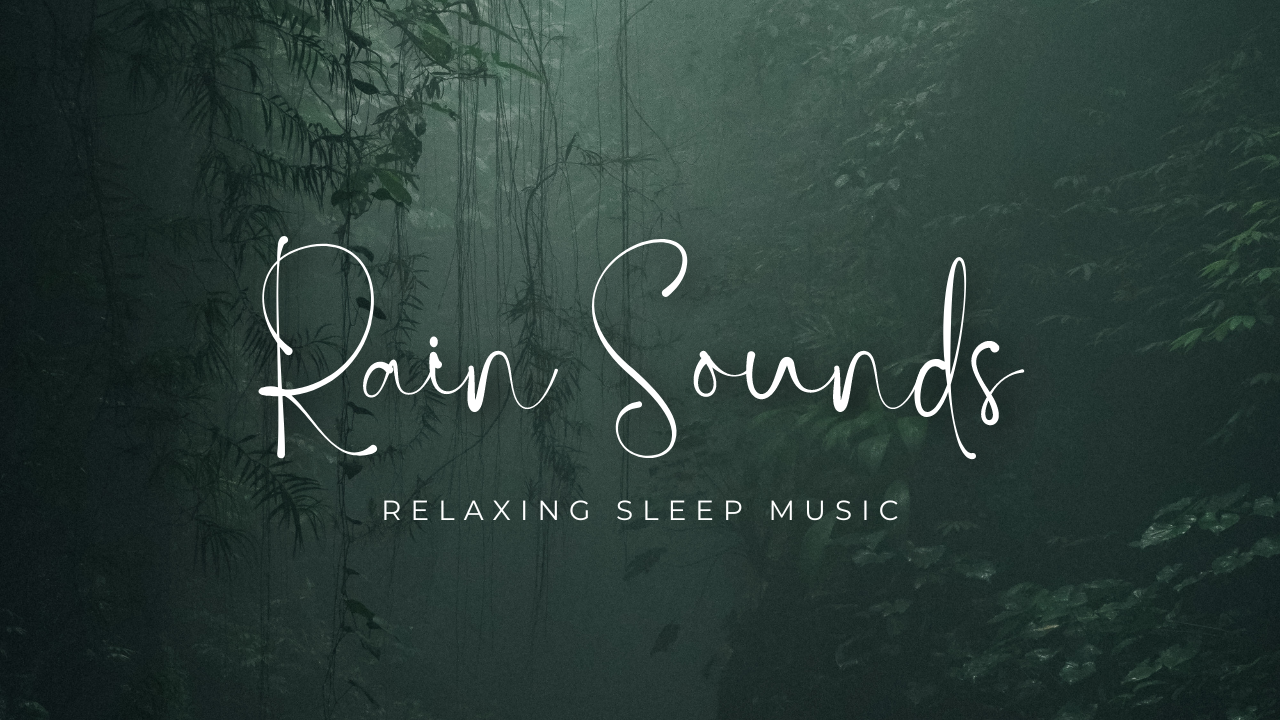 rain sound card with background of rain